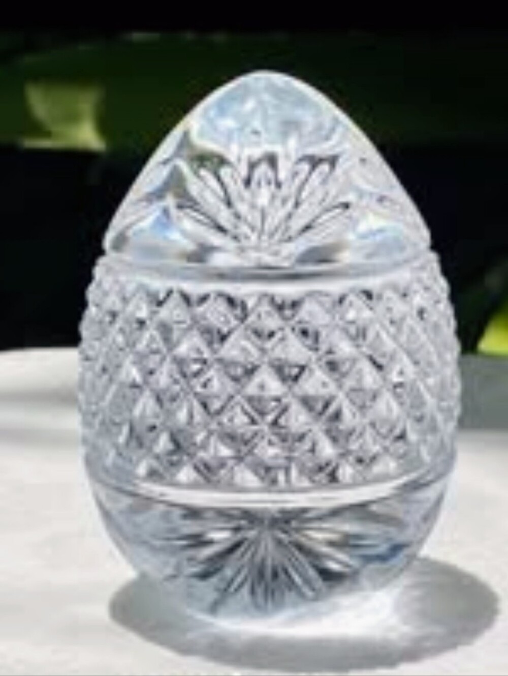 Vintage France Lead Crystal Egg Paperweight 3.5” Signed France